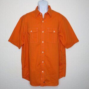 Sean John* Men's Short Sleeve Button Down Curved Hem Chest Pocket Shirt~Size XXL